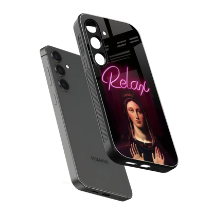 Relax sleek samsung galaxy s24 cover with tempered glass back and TPU edges