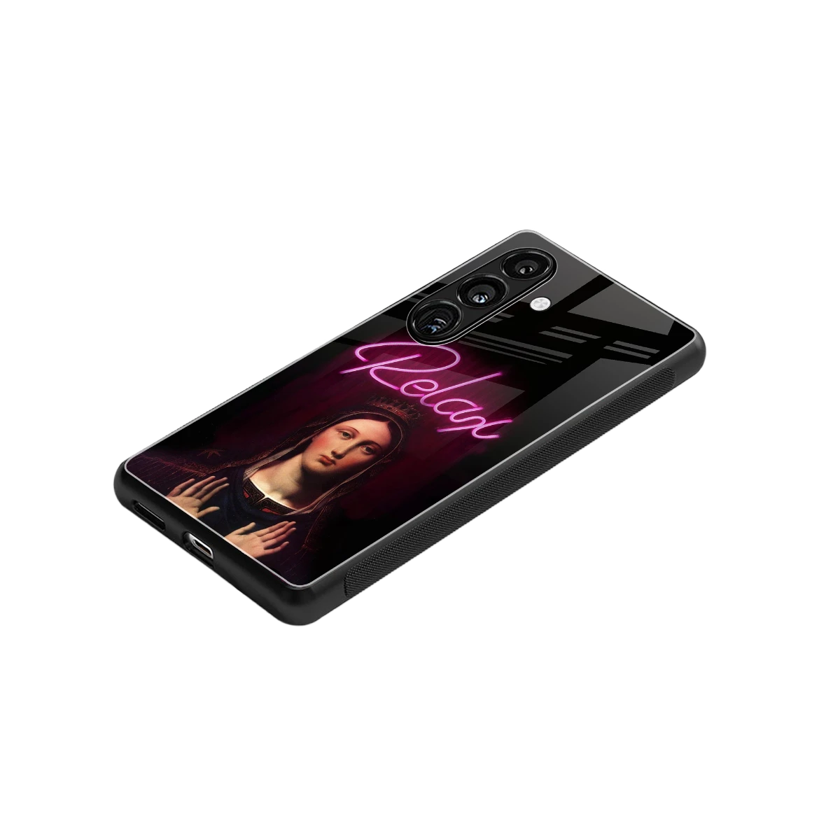 Relax stylish phone case for samsung galaxy s24 | glossy glass and slim fit