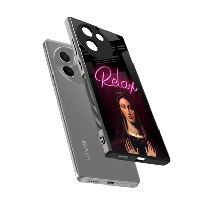 Relax sleek vivo v30e cover with tempered glass back and TPU edges