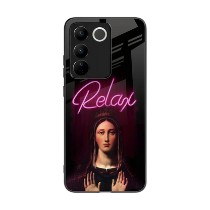 Relax back phone cover | glass case for vivo v27 5g