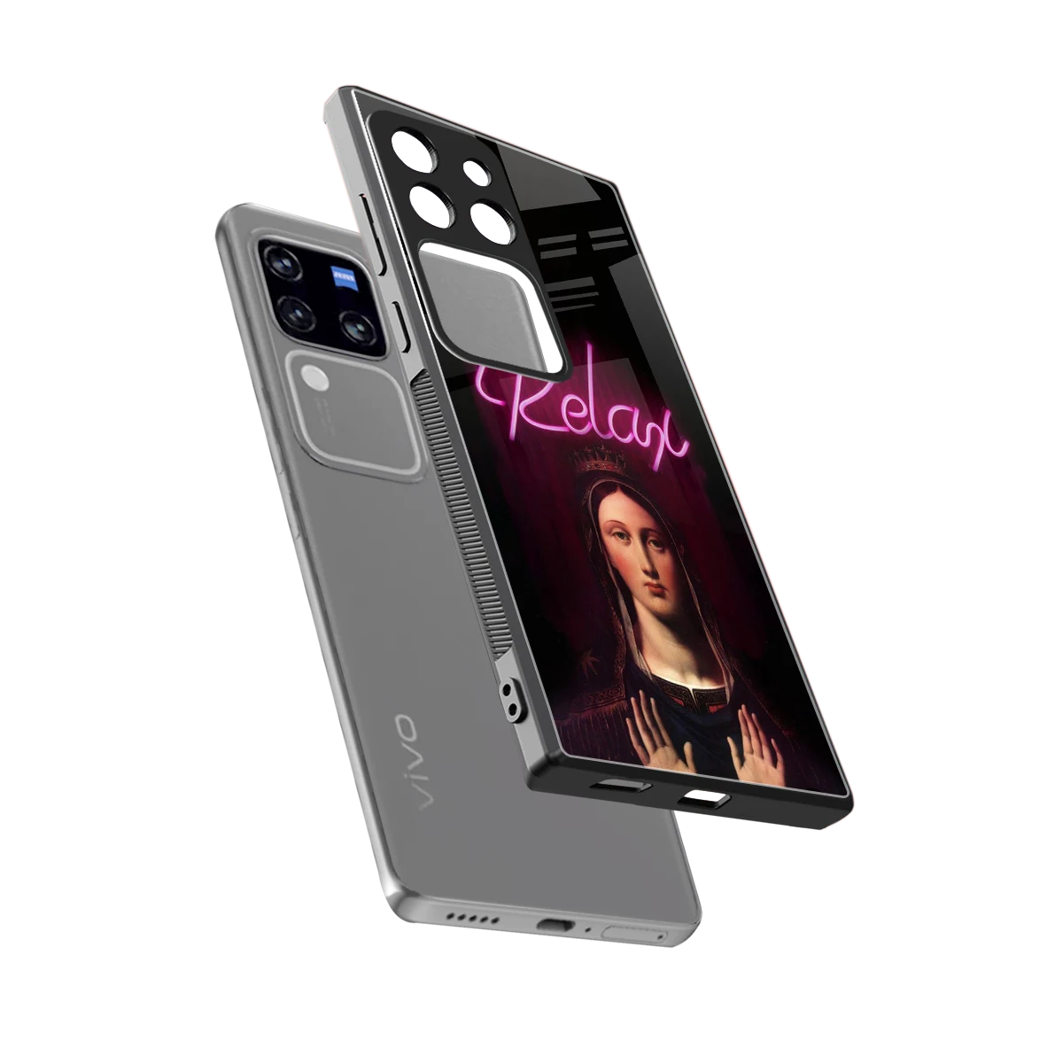 Relax sleekvivo v30 pro cover with tempered glass back and TPU edges