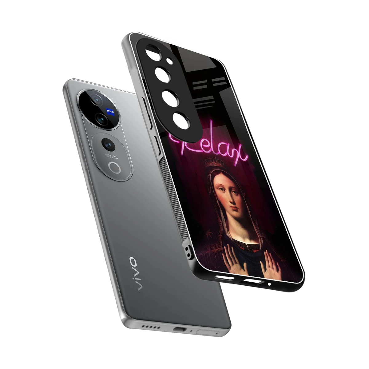 Relax sleek vivo v40 pro cover with tempered glass back and TPU edges