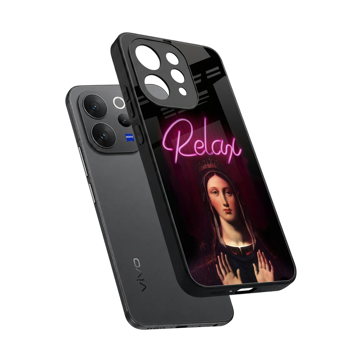 Relax sleek vivo v70 cover with tempered glass back and TPU edges