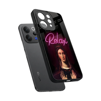 Relax sleek vivo v70 cover with tempered glass back and TPU edges