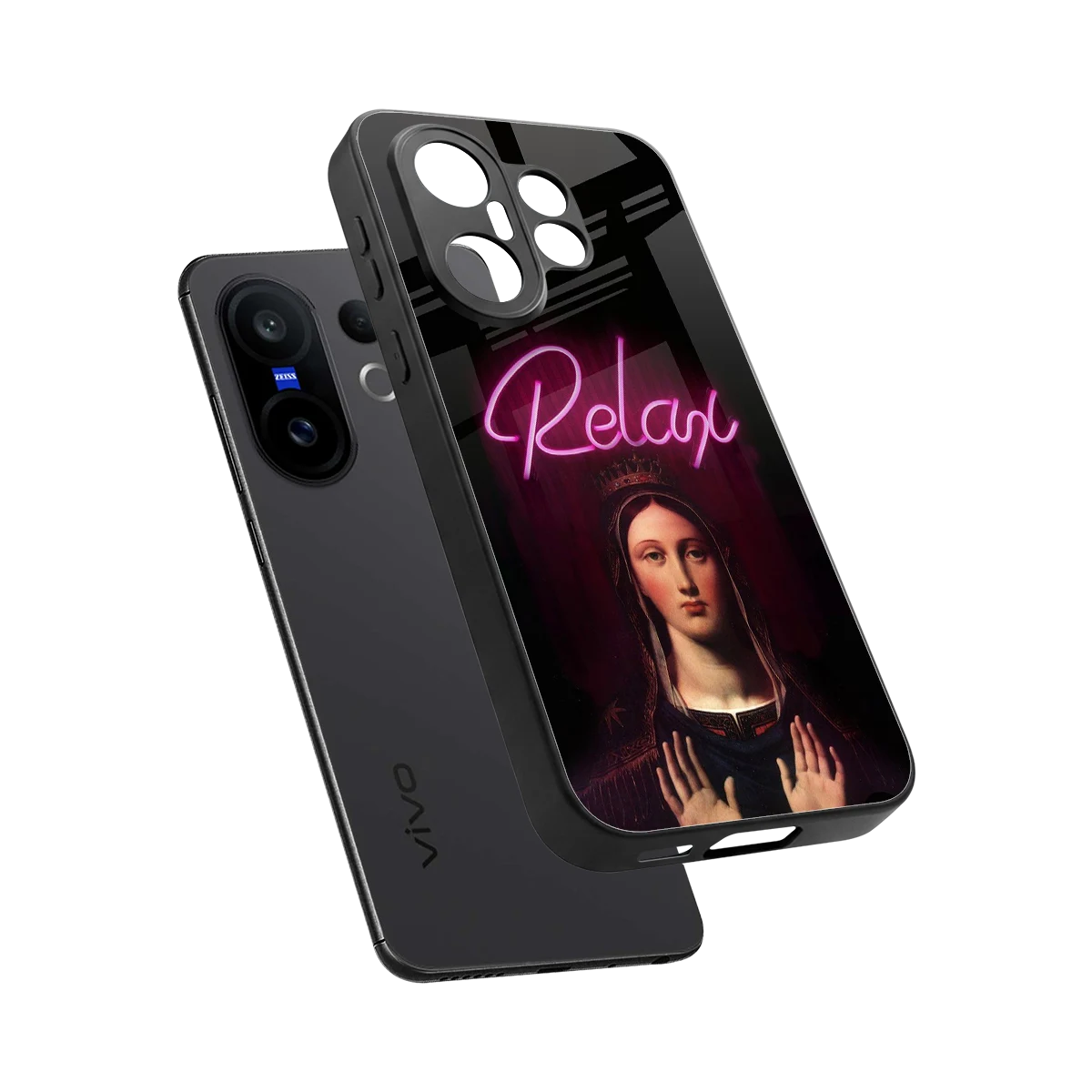Relax sleek vivo x200 fe cover with tempered glass back and TPU edges
