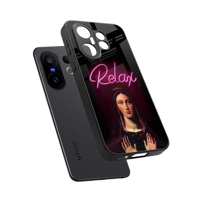 Relax sleek vivo x200 fe cover with tempered glass back and TPU edges