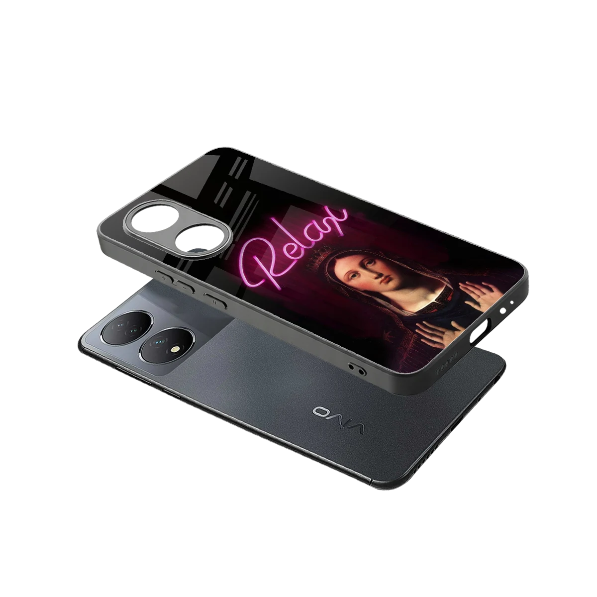 Relax sleek Vivo-y100 cover with tempered glass back and TPU edges