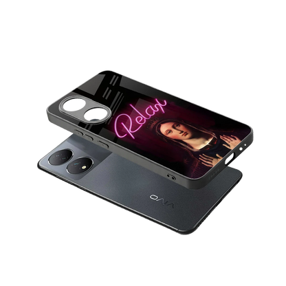 Relax sleek Vivo-y100 cover with tempered glass back and TPU edges