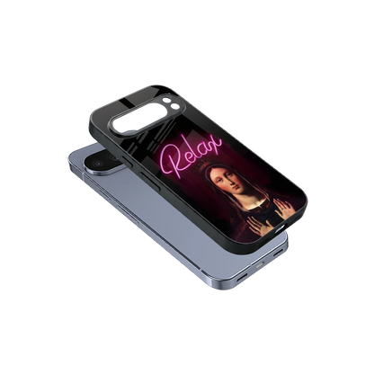 Relax sleek google pixel 10 pro cover with tempered glass back and TPU edges