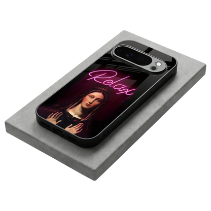 Relax stylish phone case for google pixel 10 pro | glossy glass and slim fit