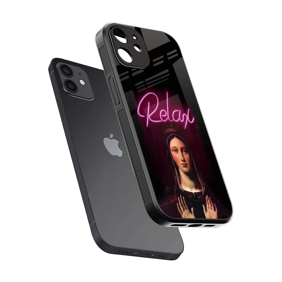 Relax sleek iphone 11 cover with tempered glass back and TPU edges