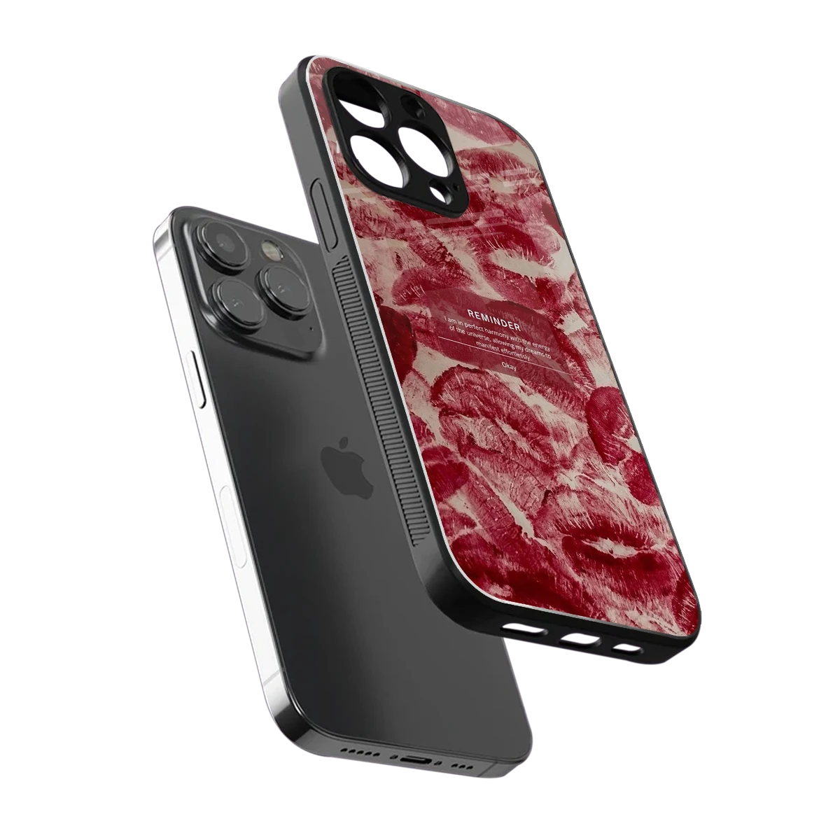 Reminder sleek iphone 13 pro max cover with tempered glass back and TPU edges