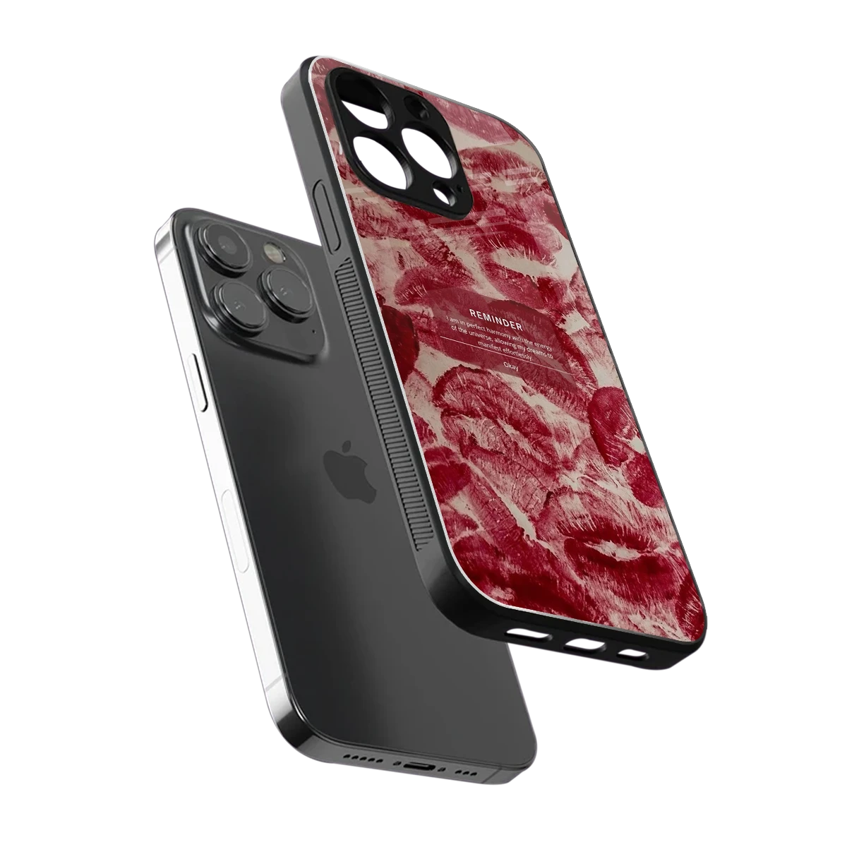 Reminder sleek iphone 13 pro cover with tempered glass back and TPU edges