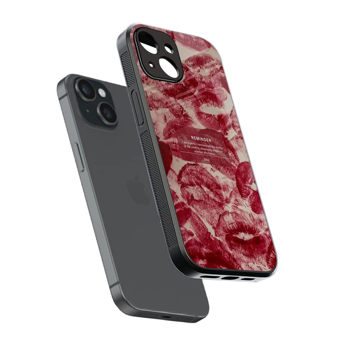 Reminder sleek iphone 13 cover with tempered glass back and TPU edges