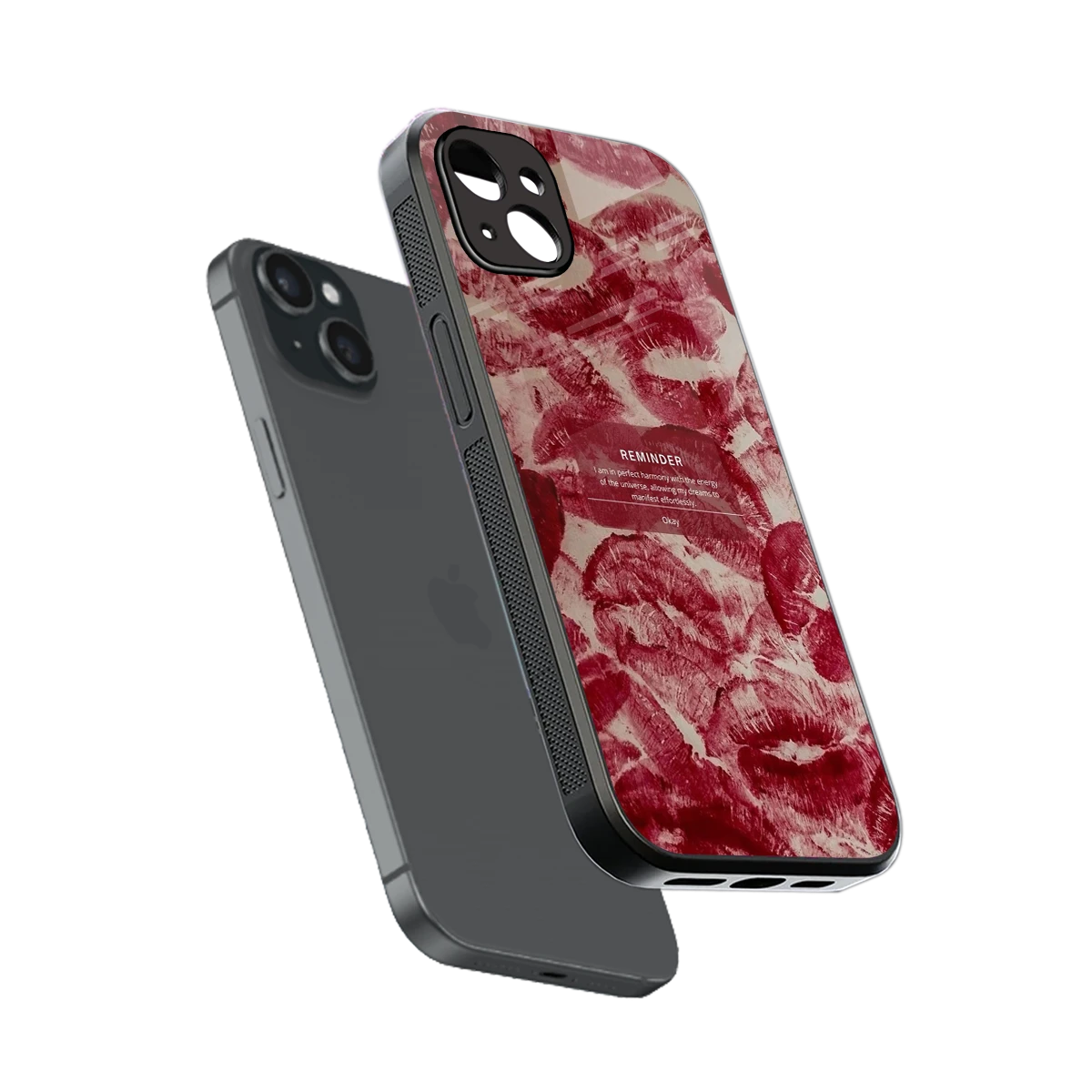 Reminder sleek iphone 14 plus cover with tempered glass back and TPU edges