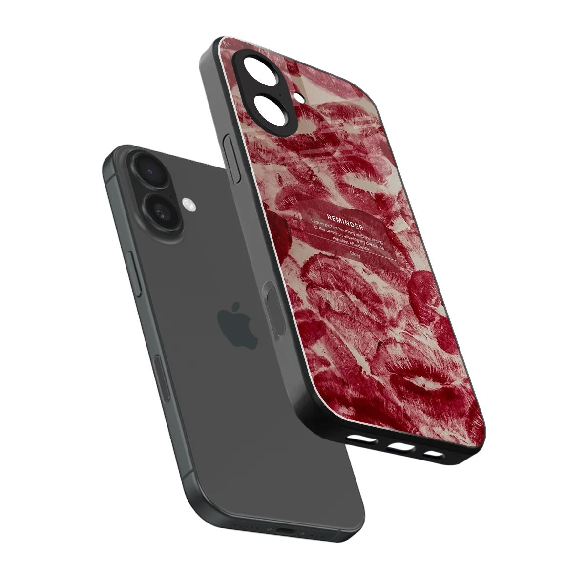 Reminder sleek iphone 17 cover with tempered glass back and TPU edges