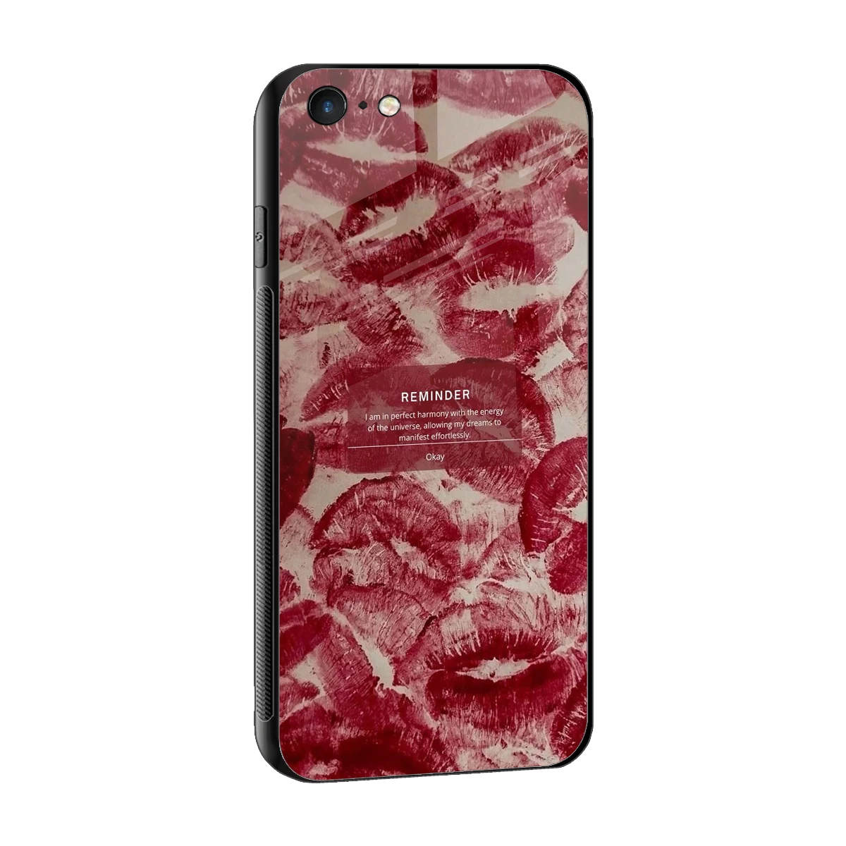 Reminder sleek iphone 6s cover with tempered glass back and TPU edges