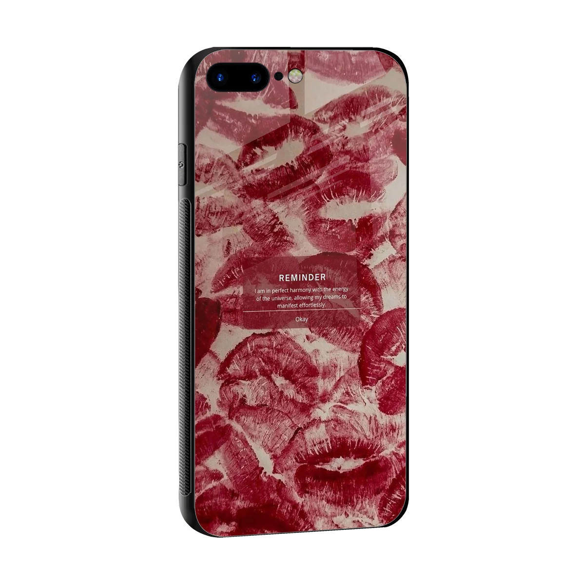 Reminder sleek iphone 7 plus cover with tempered glass back and TPU edges