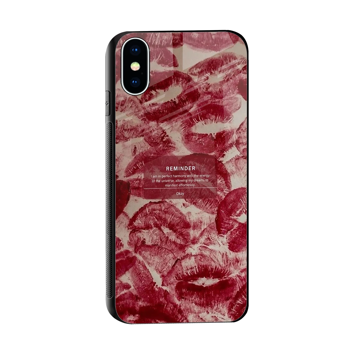 Reminder sleek iphone x cover with tempered glass back and TPU edges