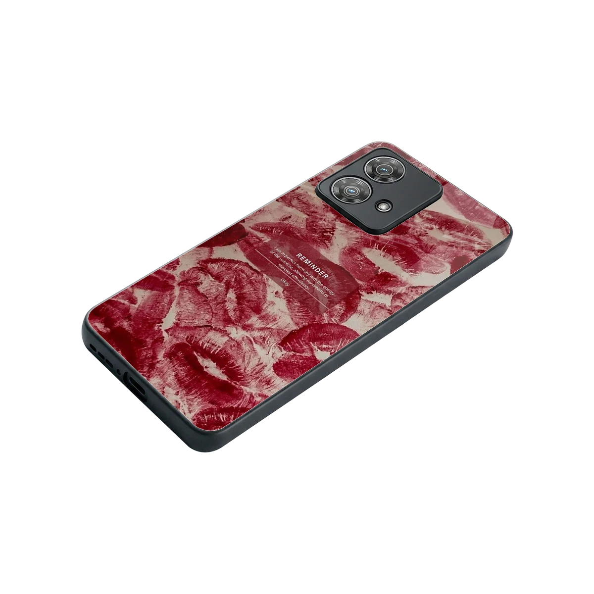 Reminder stylish phone case for motorola edge 40 neo 5g | glossy glass and slim fit