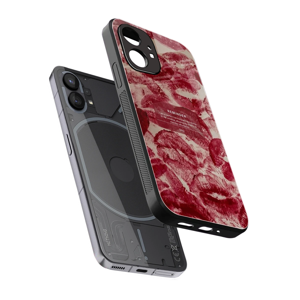 Reminder sleek nothing phone 1 cover with tempered glass back and TPU edges