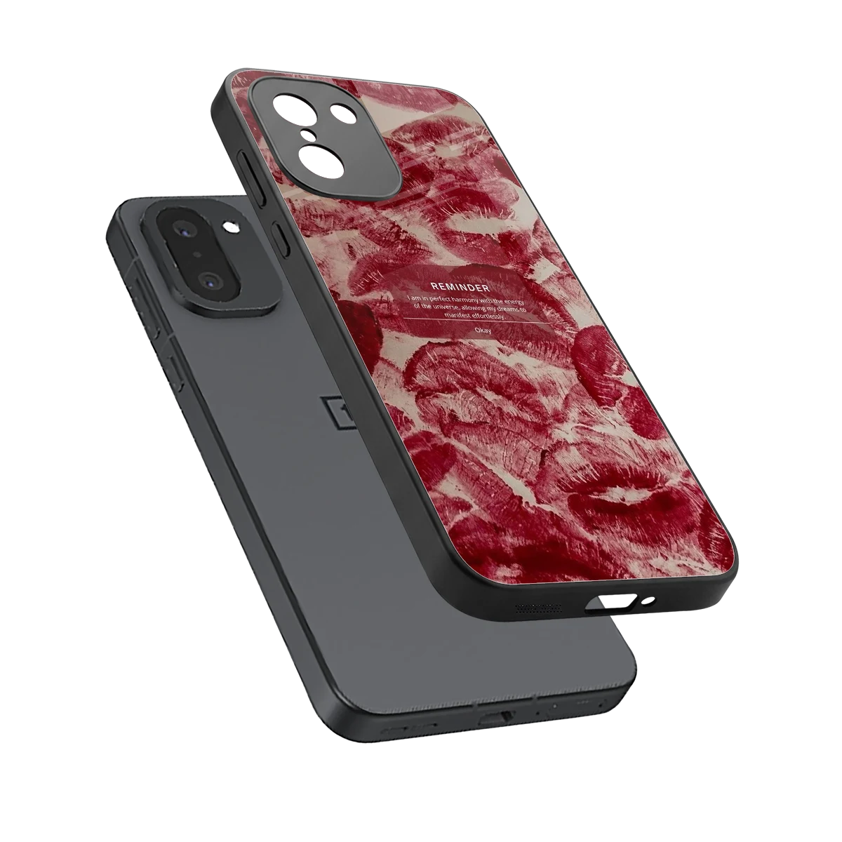 Reminder sleek oneplus 15r cover with tempered glass back and TPU edges
