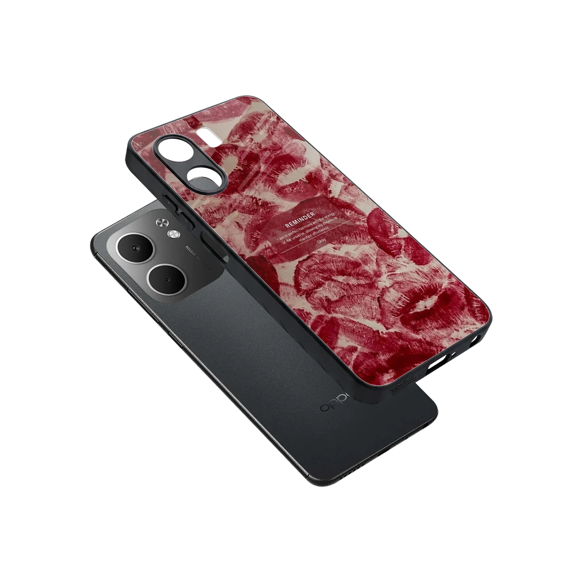 Reminder sleek oppo a5x 5g cover with tempered glass back and TPU edges