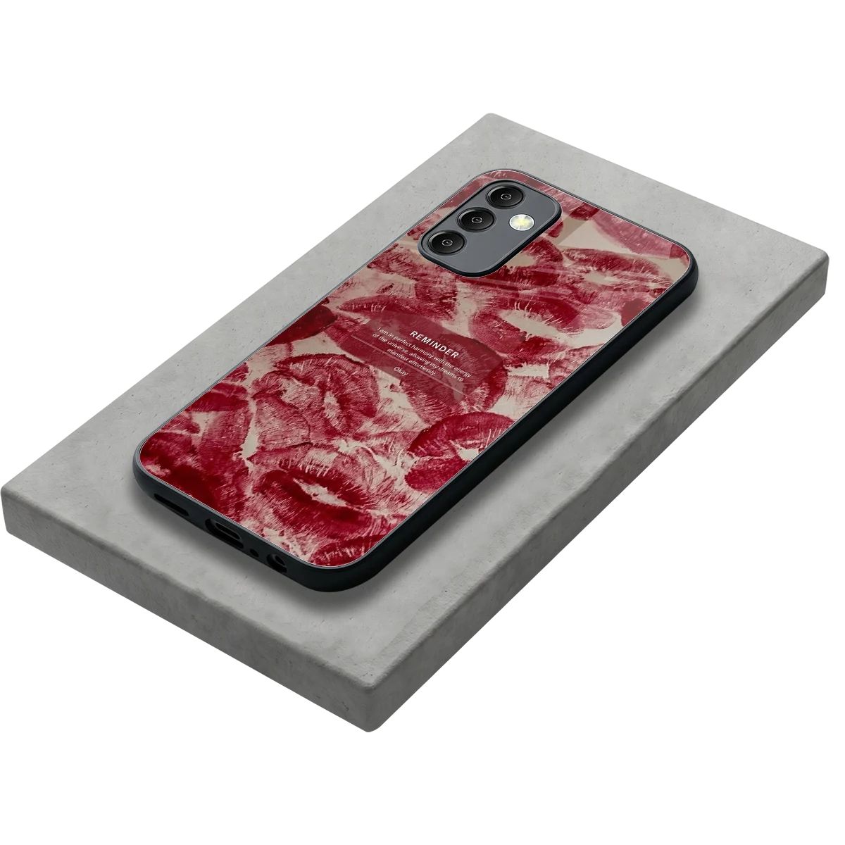 Reminder stylish phone case for samsung galaxy m14 5g | glossy glass and slim fit