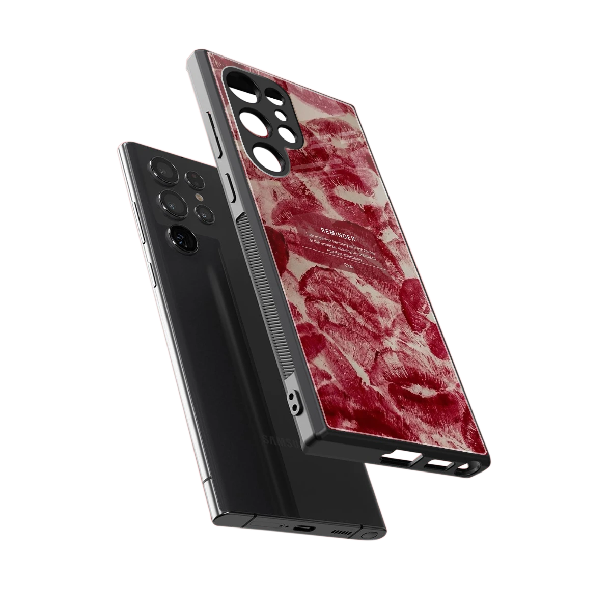 Reminder sleek samsung galaxy s23 ultra cover with tempered glass back and TPU edges