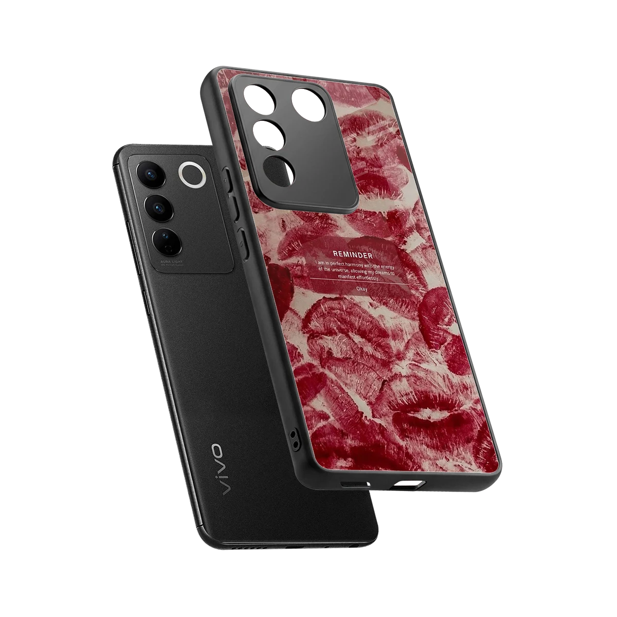 Reminder sleek vivo v27 5g cover with tempered glass back and TPU edges