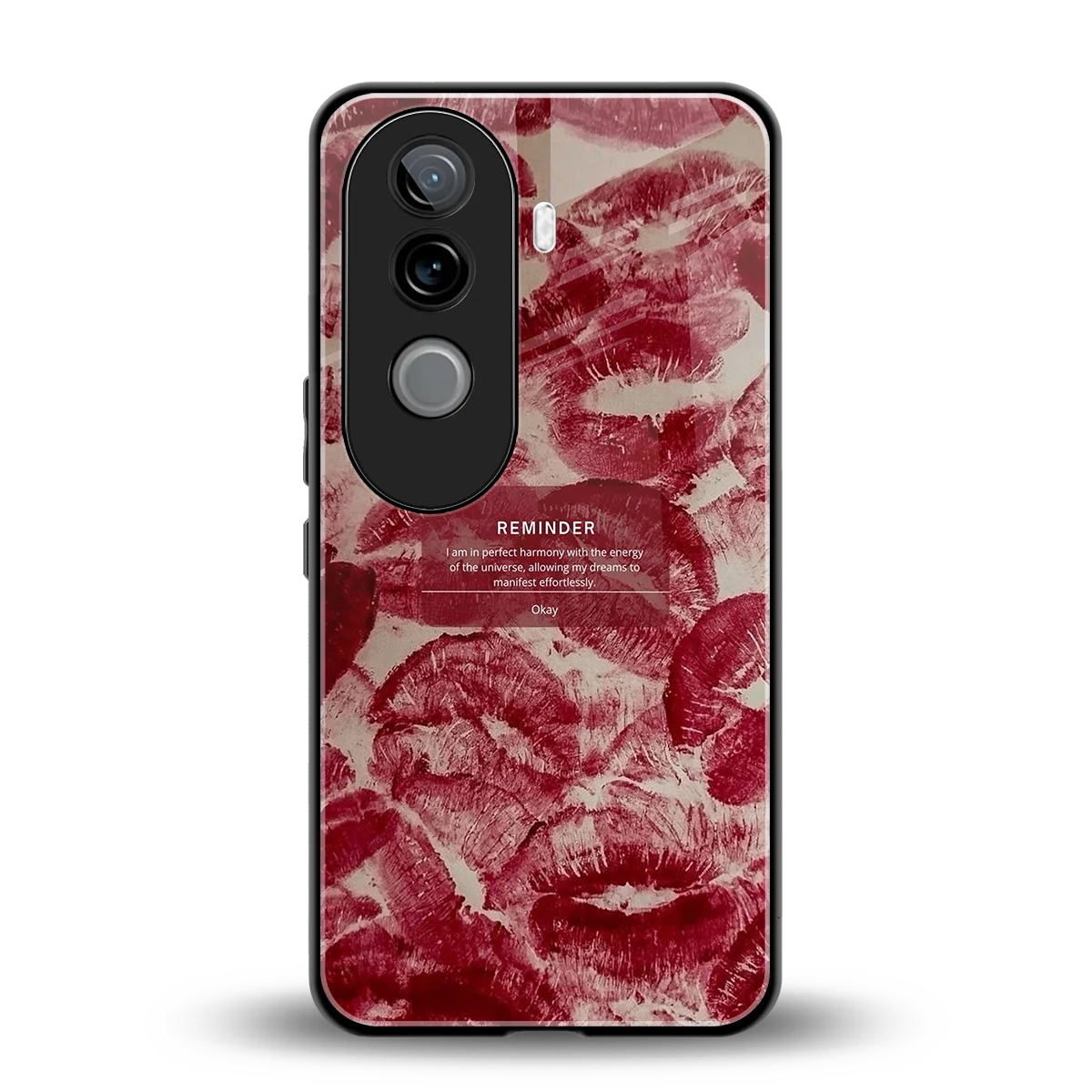 Reminder back phone cover | glass case for vivo v40e