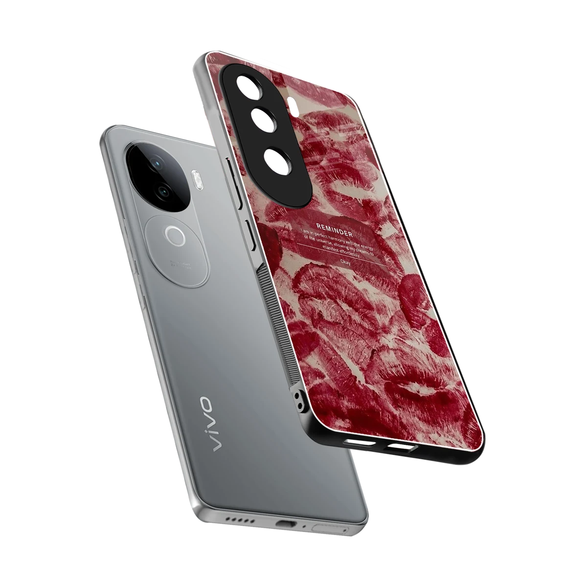 Reminder sleek vivo v40e cover with tempered glass back and TPU edges