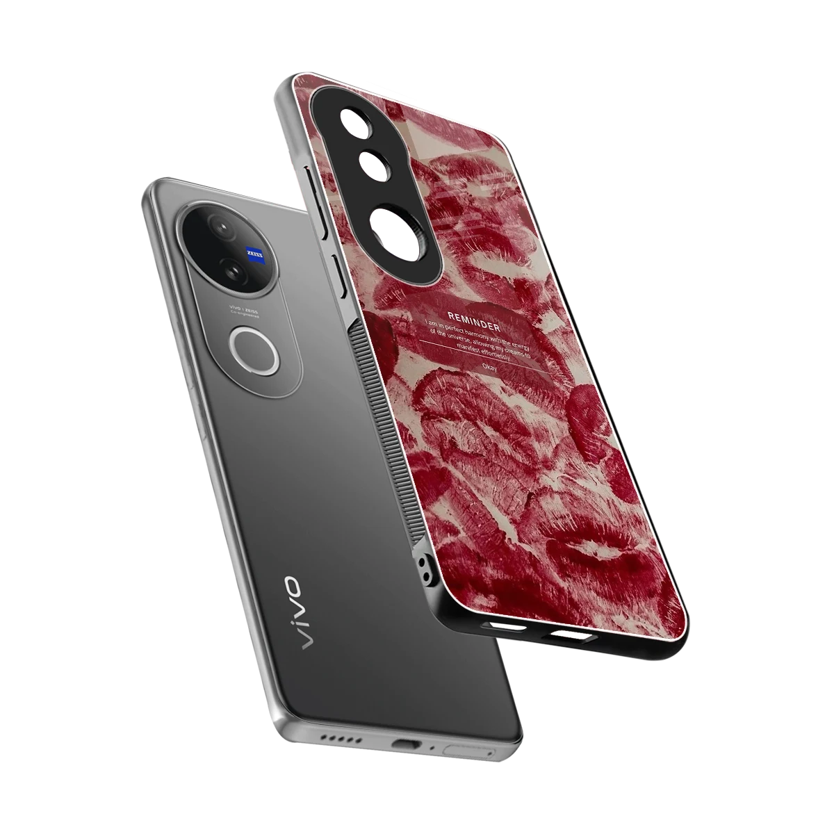 Reminder sleek vivo v50 cover with tempered glass back and TPU edges