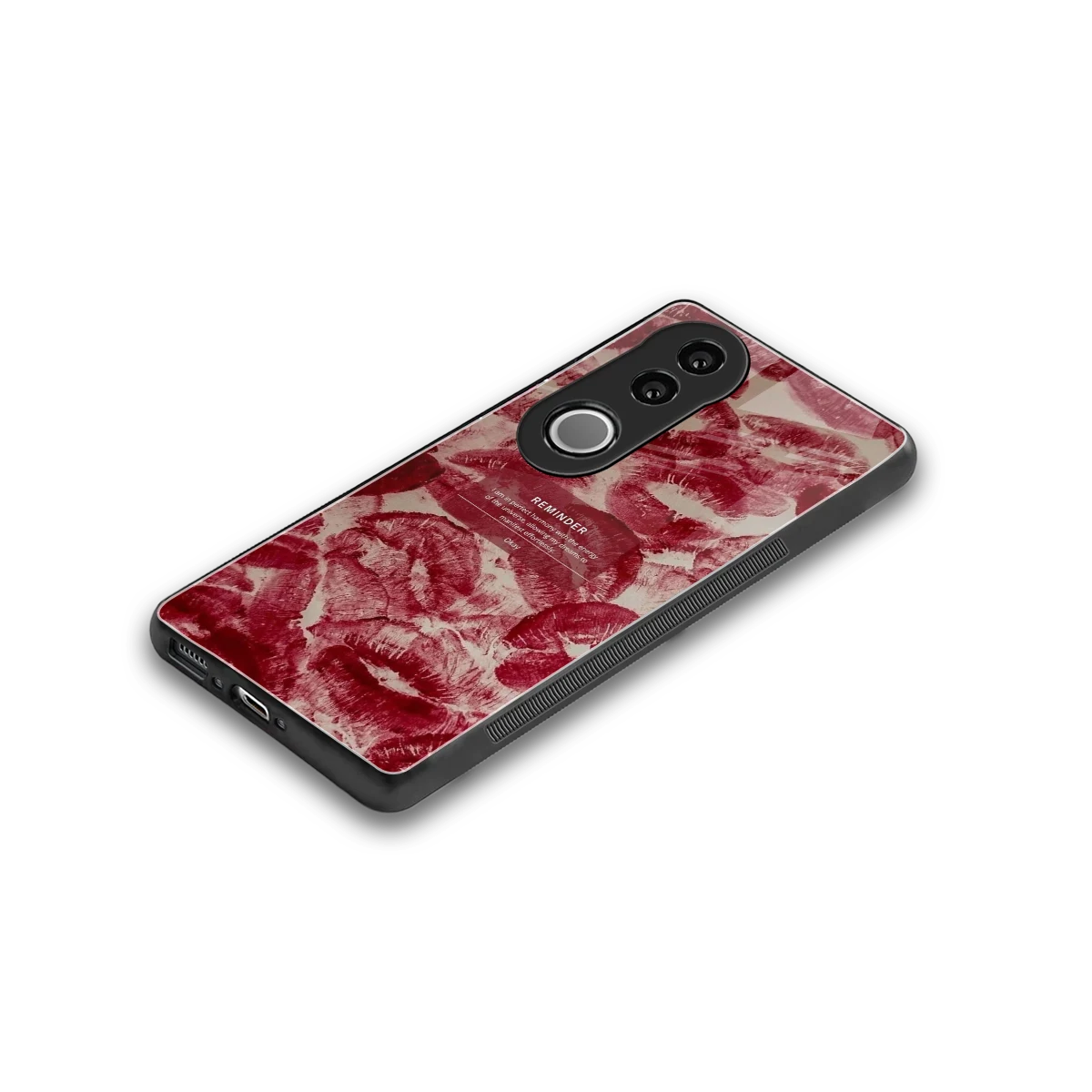 Reminder stylish phone case for vivo v50 | glossy glass and slim fit