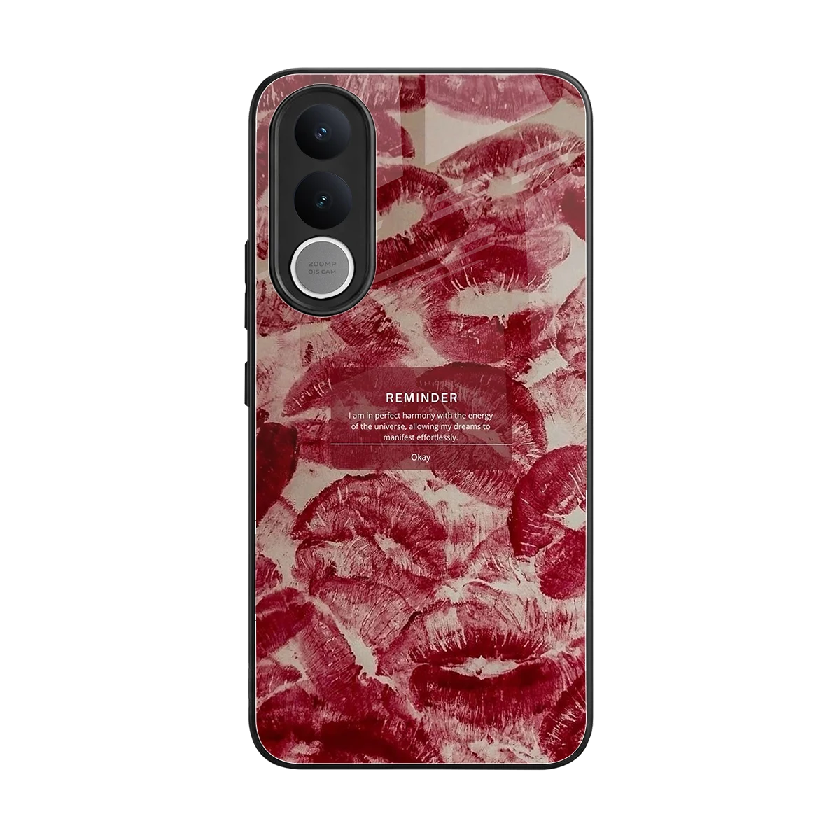 Reminder back phone cover | glass case for vivo v70 fe