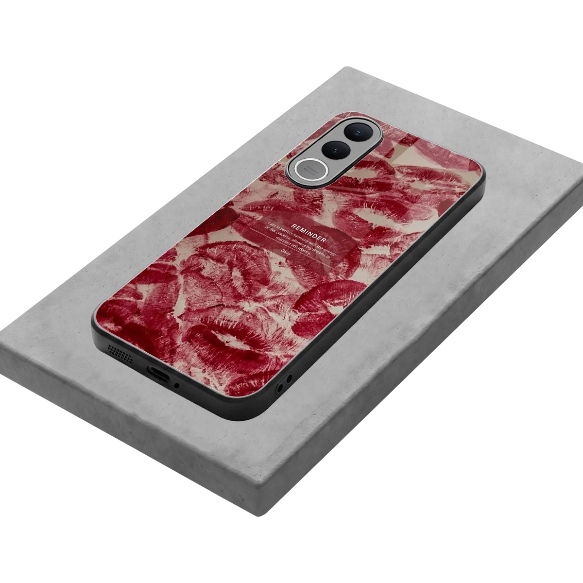 Reminder stylish phone case for vivo v70 fe | glossy glass and slim fit
