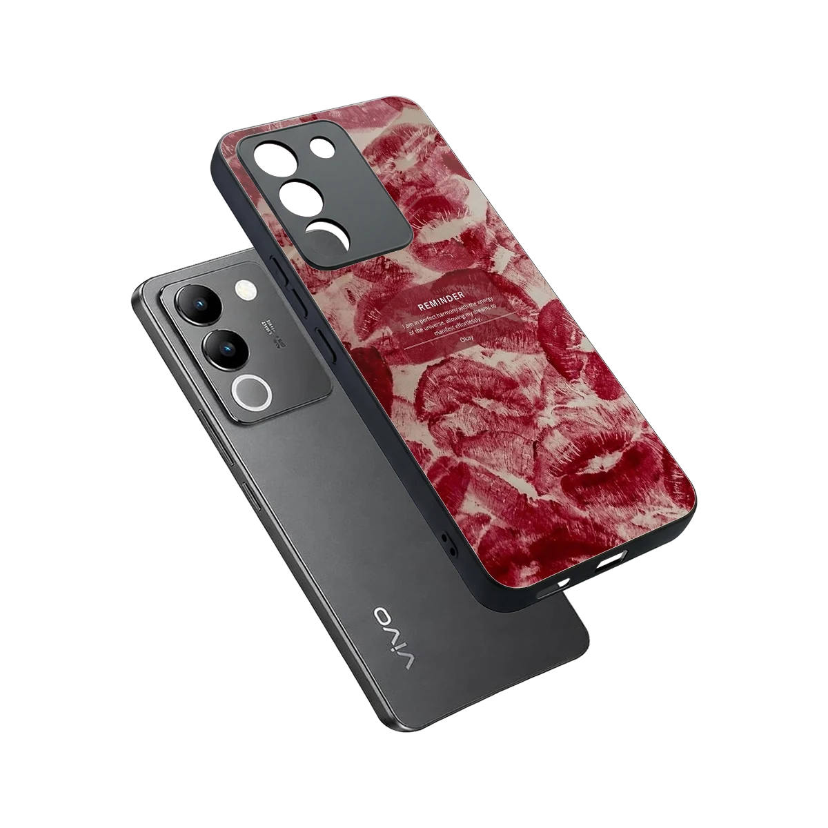 Reminder sleek vivo y200 5g cover with tempered glass back and TPU edges