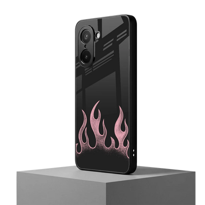 Retro Pink Flames oneplus nord ce5 5g mobile cover | shockproof glass phone case