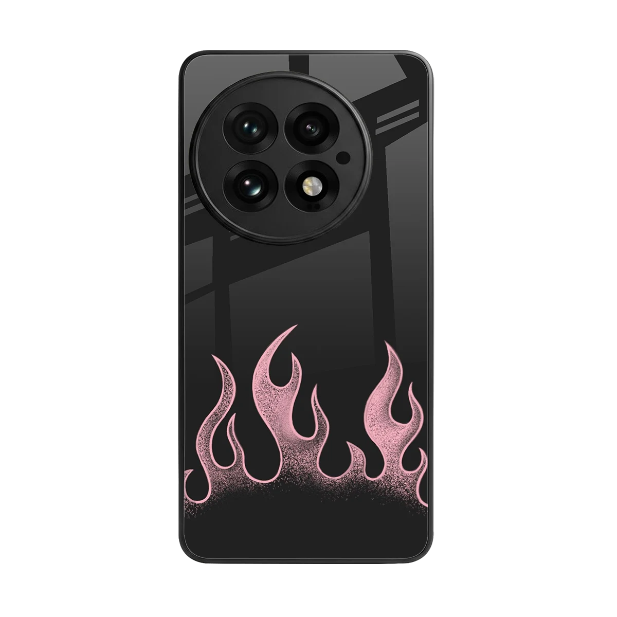 Retro Pink Flames back phone cover | glass case for oneplus 13
