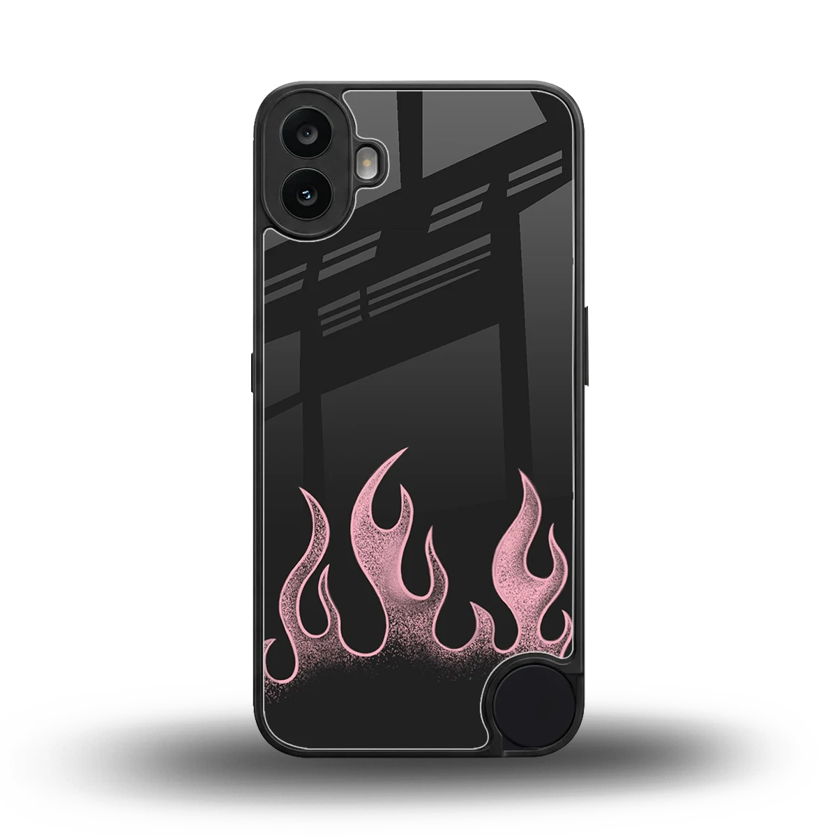 Retro Pink Flames back phone cover | glass case for cmf nothing phone 1