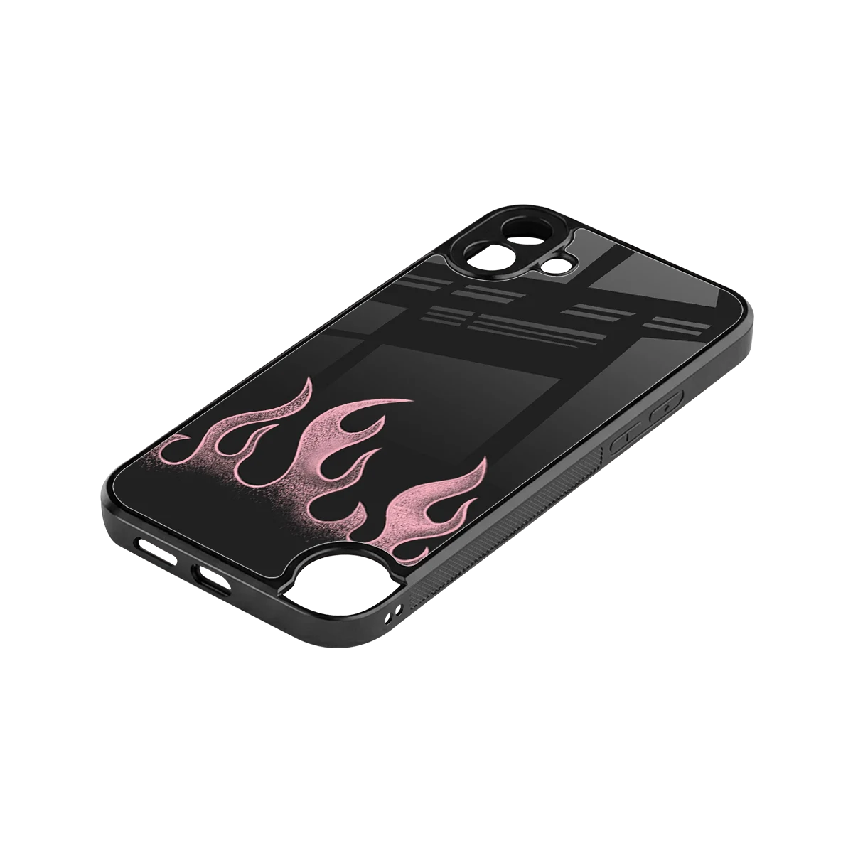 Retro Pink Flames stylish phone case for cmf nothing phone 1 | glossy glass and slim fit