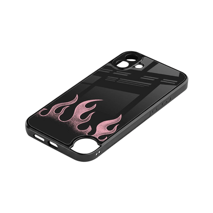 Retro Pink Flames stylish phone case for cmf nothing phone 1 | glossy glass and slim fit