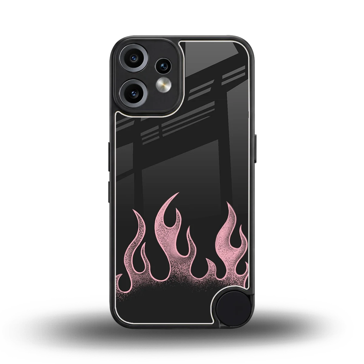 Retro Pink Flames back phone cover | glass case for cmf nothing phone 2 pro