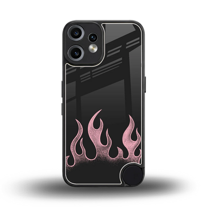 Retro Pink Flames back phone cover | glass case for cmf nothing phone 2 pro