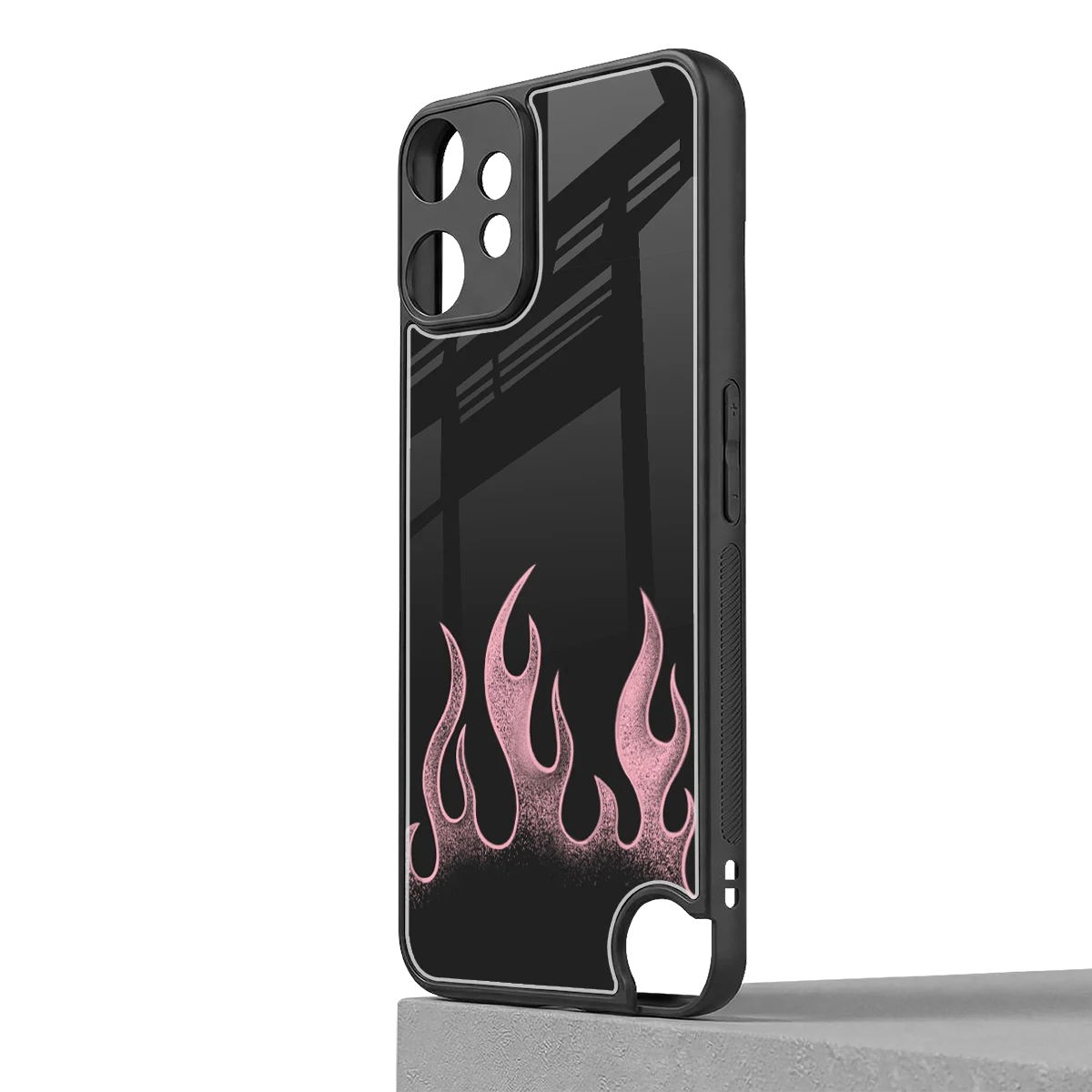 Retro Pink Flames cmf nothing phone 2 pro mobile cover | shockproof glass phone case