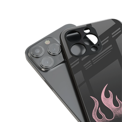 Retro Pink Flames Phone Case for Iphone 16 | Glass Case