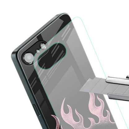 Retro Pink Flames stylish phone case for iphone 16e | glossy glass and slim fit