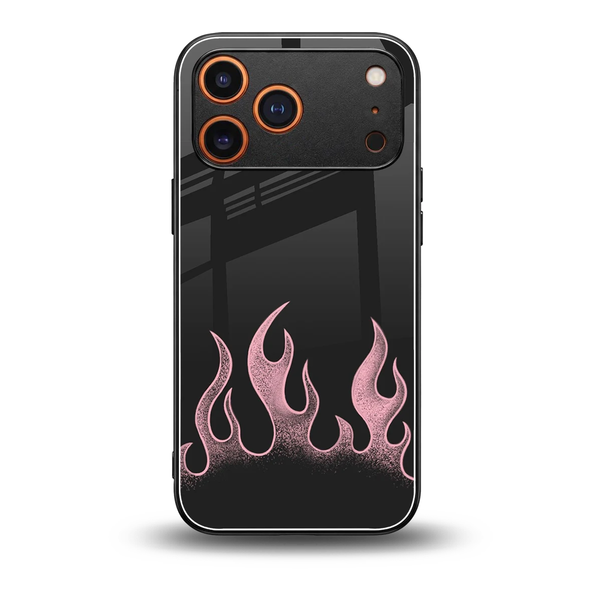 Retro Pink Flames back phone cover | glass case for iphone 17 pro max