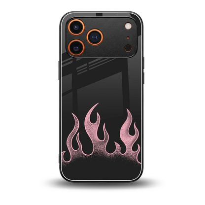 Retro Pink Flames back phone cover | glass case for iphone 17 pro max