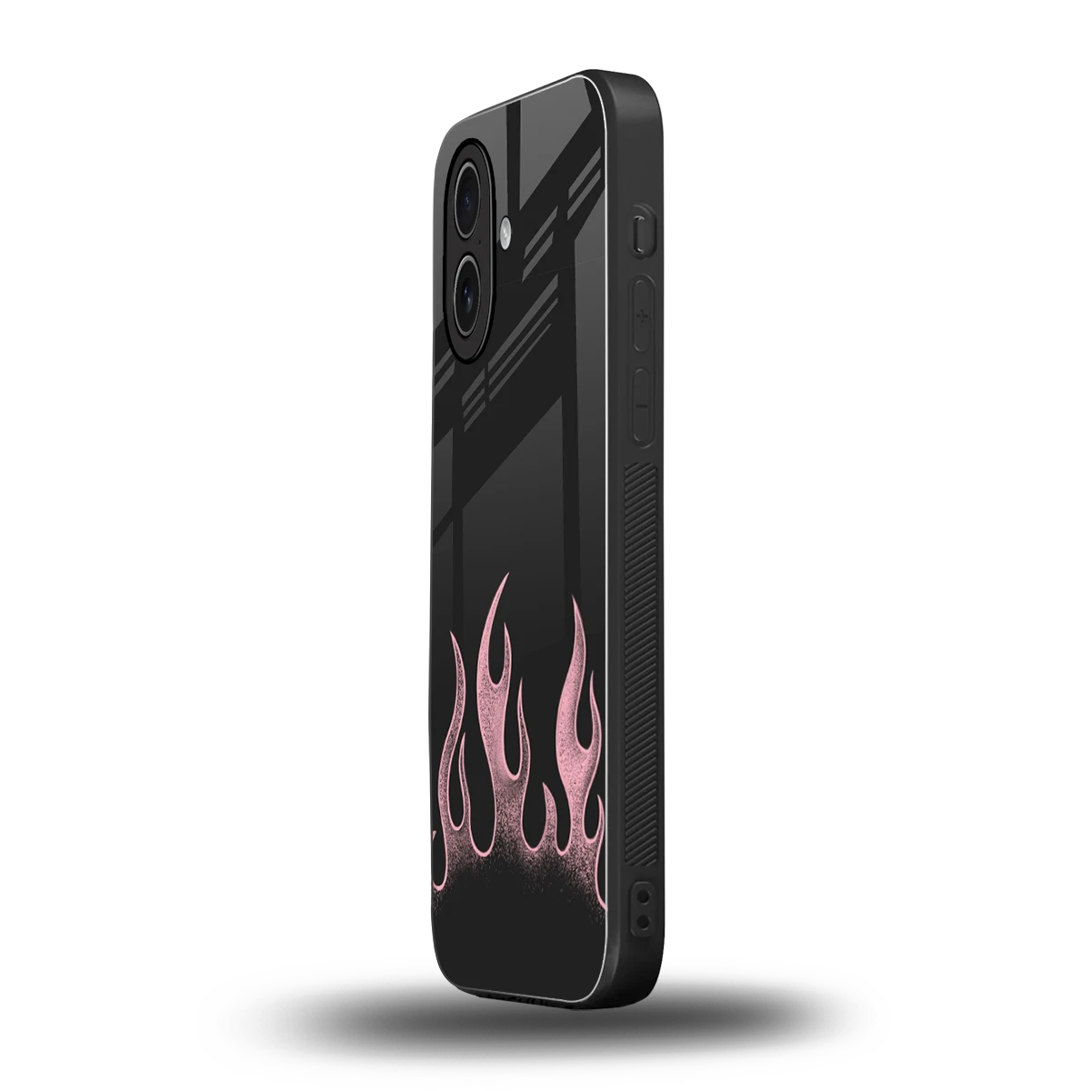 Retro Pink Flames iphone 17 mobile cover | shockproof glass phone case